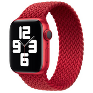 Braided Solo Loop nylon bandje - Maat: M - Rood - Geschikt voor Apple Watch 44mm / 45mm / 46mm / 49mm