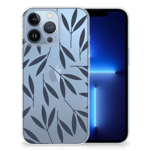 Apple iPhone 13 Pro | Flexibel TPU Case | Leaves Blue