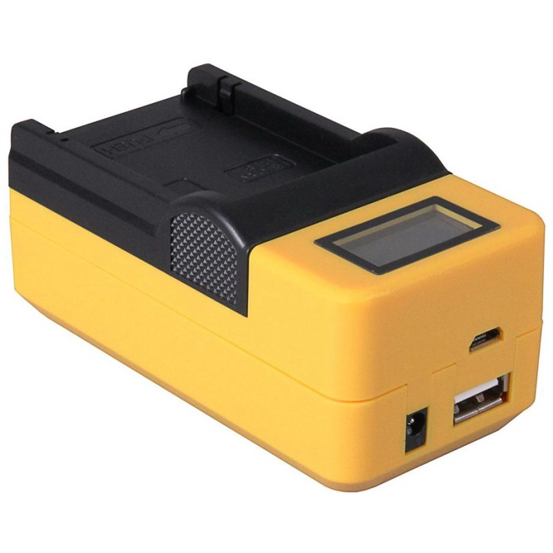 Compacte oplader voor Nikon accu EN-EL14 en EN-EL14a - met LCD en USB aansluiting