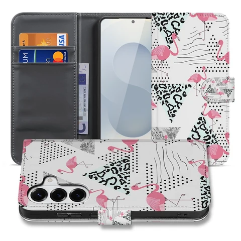 Bookcase Hoesje Samsung Galaxy S26 Flamingo Triangle