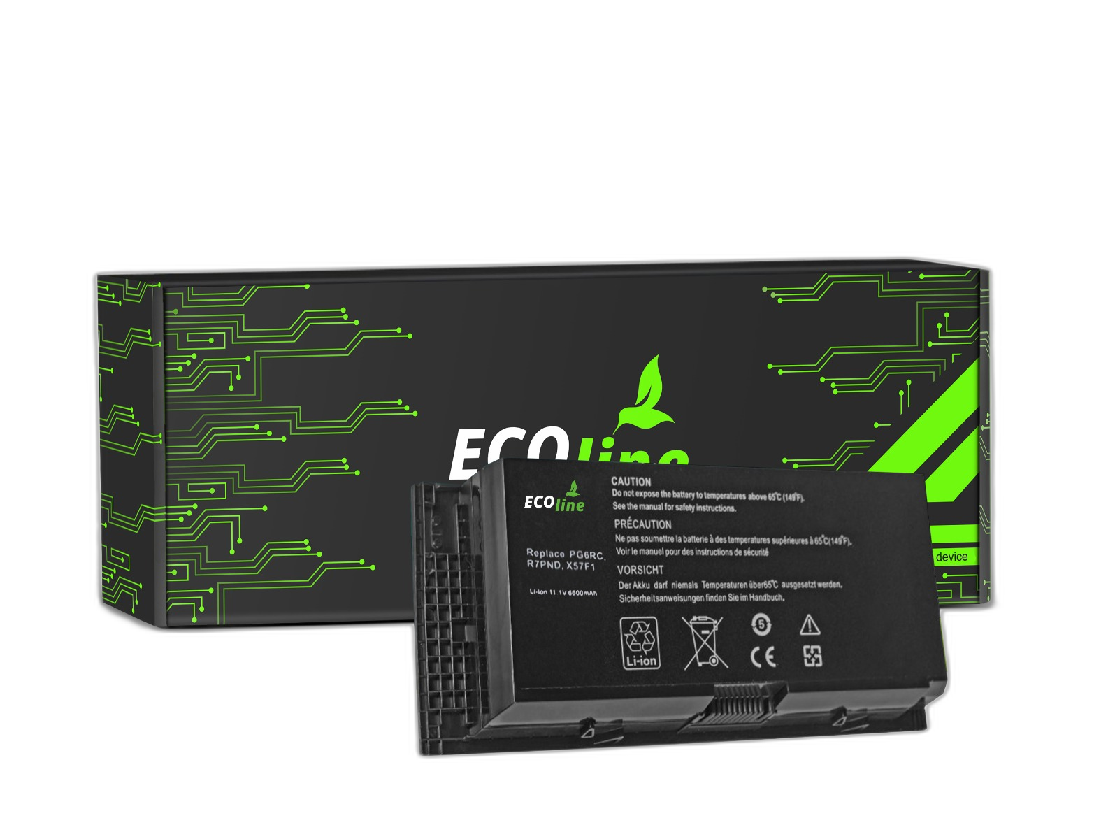 EcoLine - FV993 Batterij Compatibel Met De Dell Precision M4600 M4700 M4800 M6600 M6700 / 11.1V 6600mAh