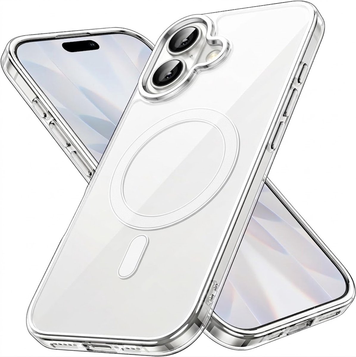YSONIC Hoesje Geschikt voor Apple iPhone 17 Transparant - Siliconen Back Cover - Case Geschikt voor MagSafe - 2500g Magnetische Trekkracht