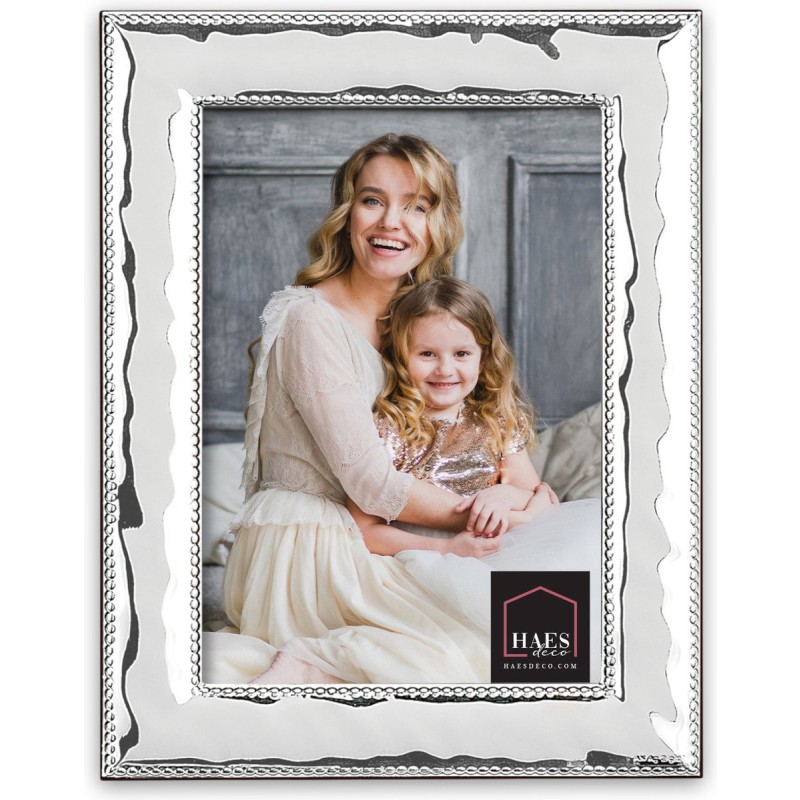 Haes Deco Verzilverde Fotolijst Milano voor een foto van 10x15 cm - Fraai Verzilverd met luxe Houten achterzijde en standaard om neer te zetten