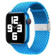 Braided nylon bandje - Lichtblauw - Geschikt voor Apple Watch 44mm / 45mm / 46mm / 49mm