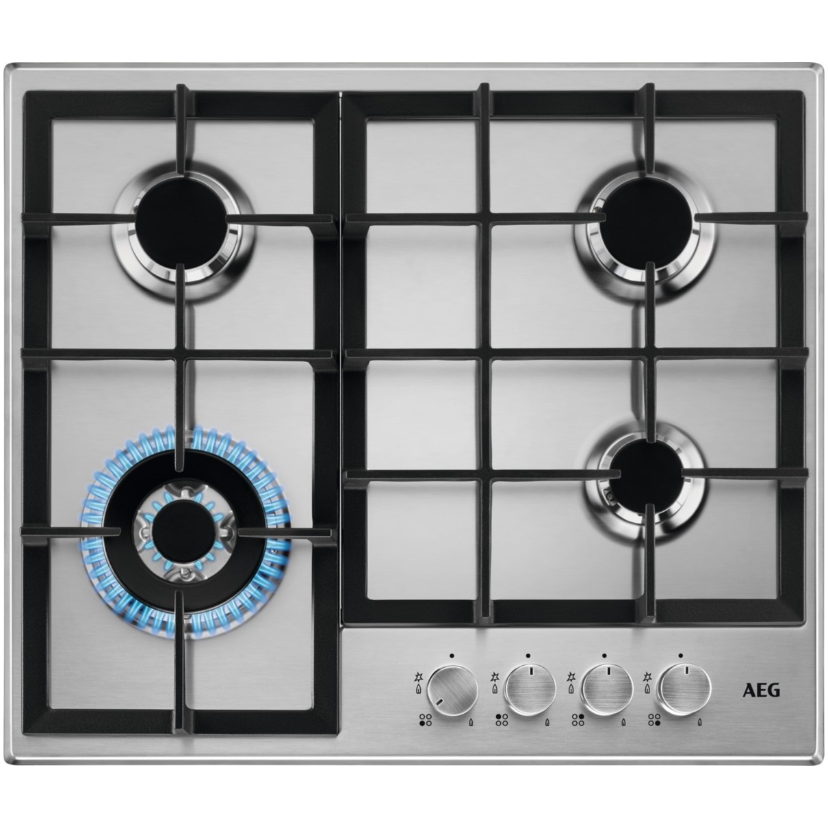 AEG HGB64400SM Gas kookplaat Grijs