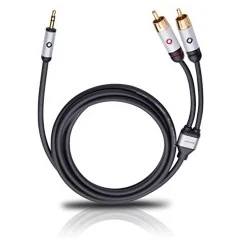 Oehlbach Mobiele audiokabel, 3,5 mm jack naar cinch lengte 1,5 meter Extender Zwart