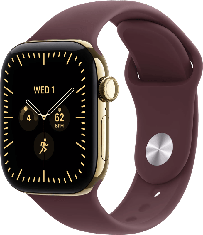 Apple Watch Series 12 Cellular 42mm Titanium Goud Sportband S/M