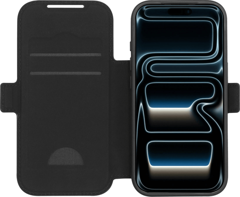 BlueBuilt Book Case met MagSafe iPhone 18 Pro Leer Zwart