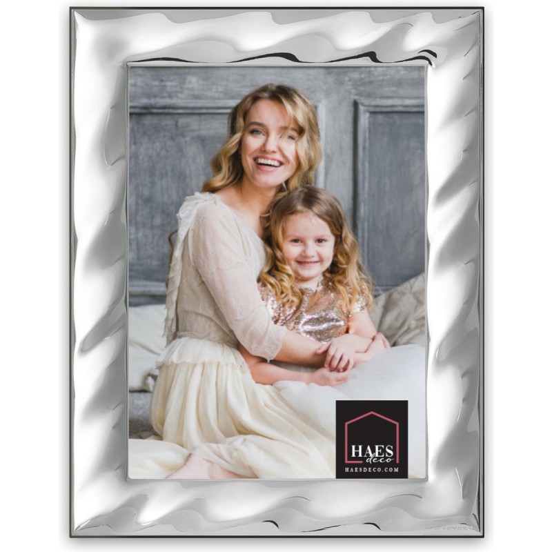 Haes Deco Verzilverde Fotolijst Prato voor een foto van 13x18 cm - Fraai Verzilverd met luxe Houten achterzijde en standaard om neer te zetten