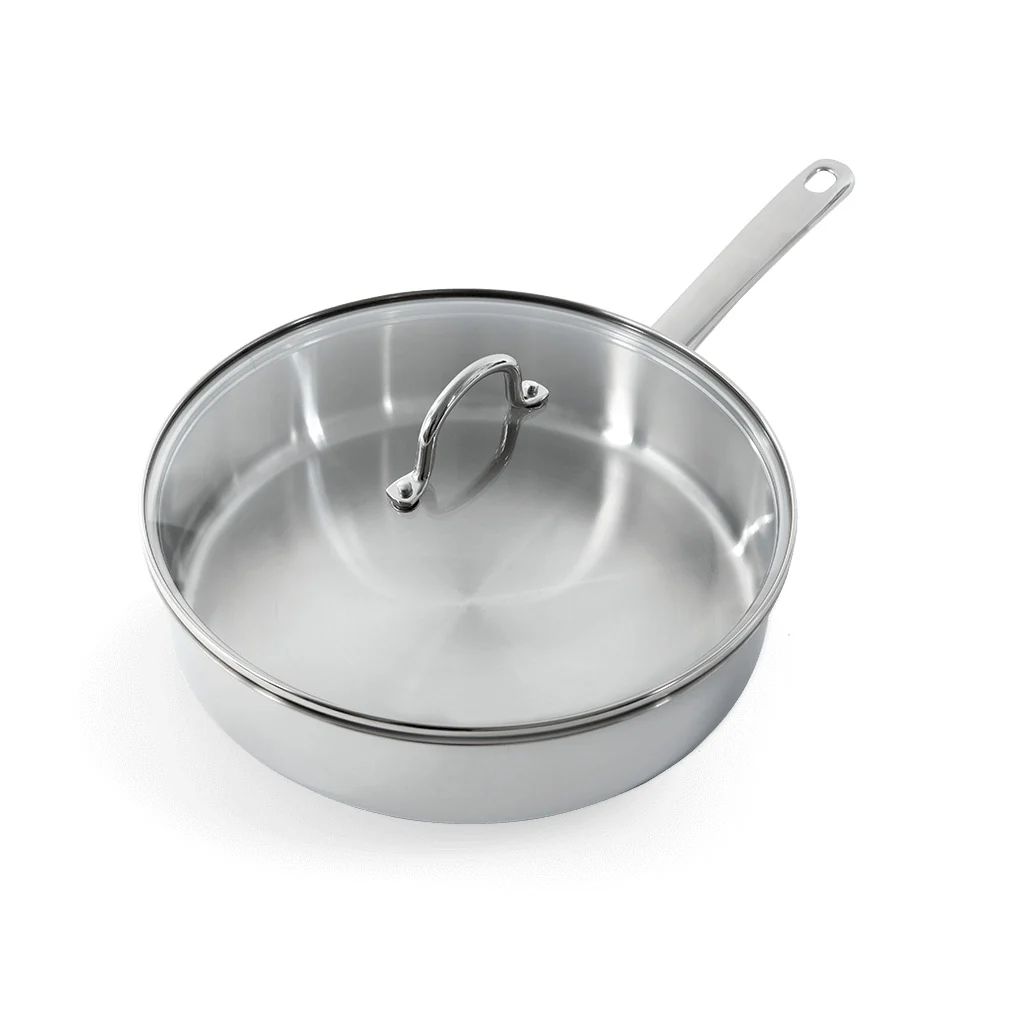 BK Bright rvs hapjespan met deksel 28cm (CC005749-001) Pan Zilver