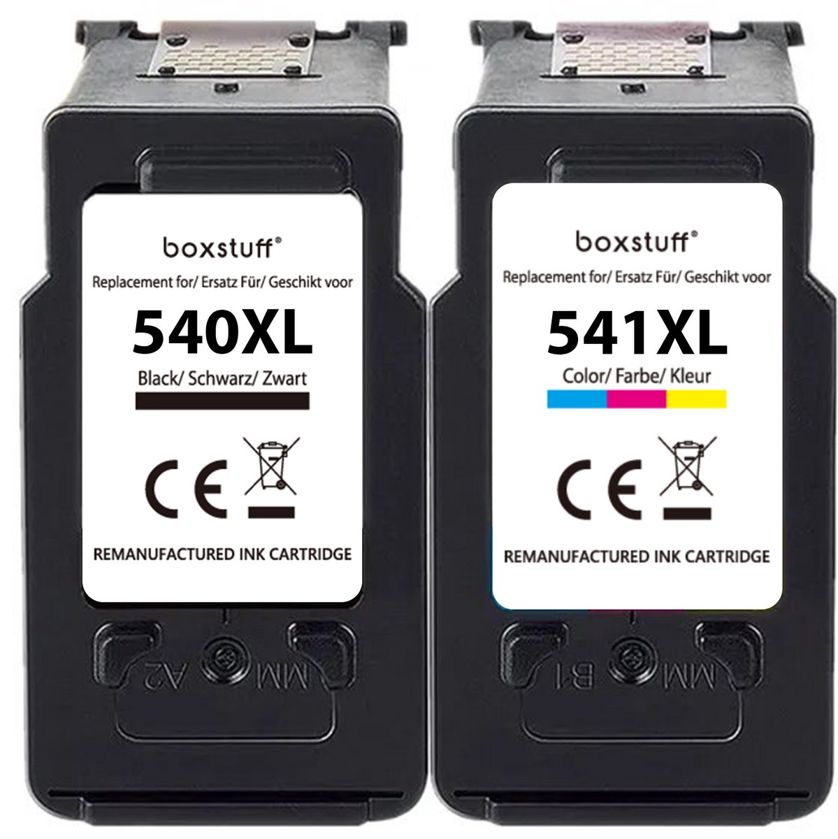Boxstuff Inkt geschikt voor Canon PG-540 XL + CL-541 XL - (5222B012) - Inkt Cartridge 2-pack voor Canon Pixma MG2100 / MG2150 / MG2200 / MG3150 / MG3200 / MG4150 / MG4200 / MX395 / MX435 / MX475 / MX525 - Pack Kleur en Zwart