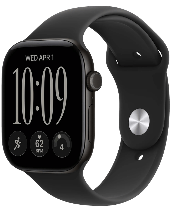 Apple Watch Series 12 46mm Zwart Sportband S/M