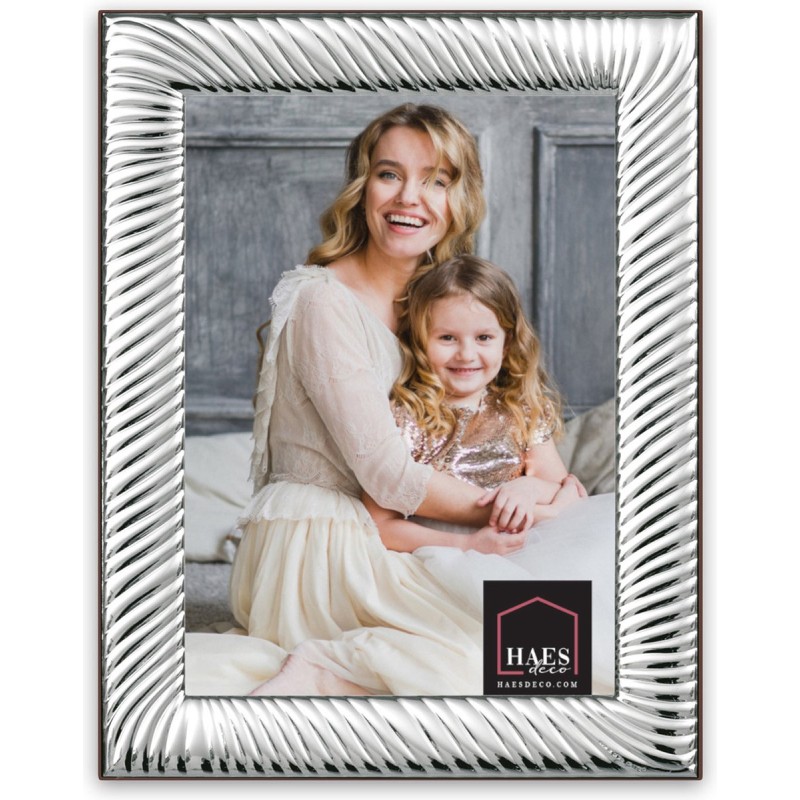 Haes Deco Verzilverde Fotolijst Trevisio voor een foto van 20x25 cm - Fraai Verzilverd met luxe Houten achterzijde en standaard om neer te zetten