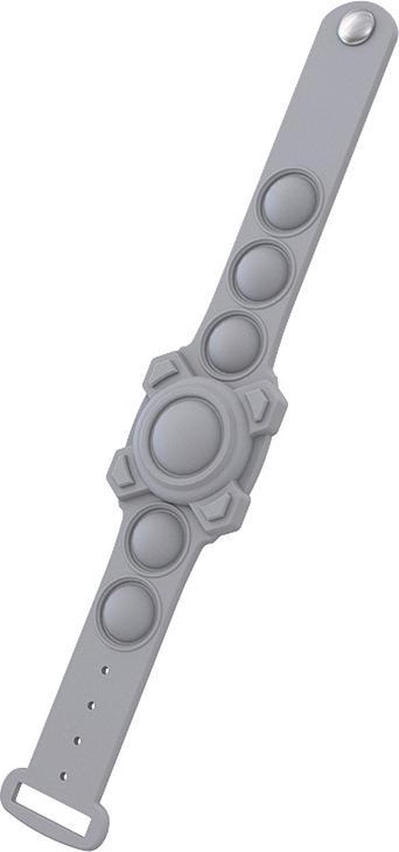"Geschikt" voor Airtag Pols met pop it |Siliconen Kinder Armband geschikt voor Apple Airtag Tracker- Grijs