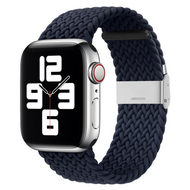 Braided nylon bandje - Donkerblauw - Geschikt voor Apple Watch 44mm / 45mm / 46mm / 49mm