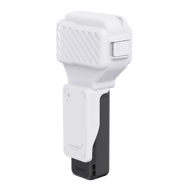 Telesin half-shell beschermhoes voor DJI Pocket 4 Pro - wit - met doorschijnend venster - ABS en silicone