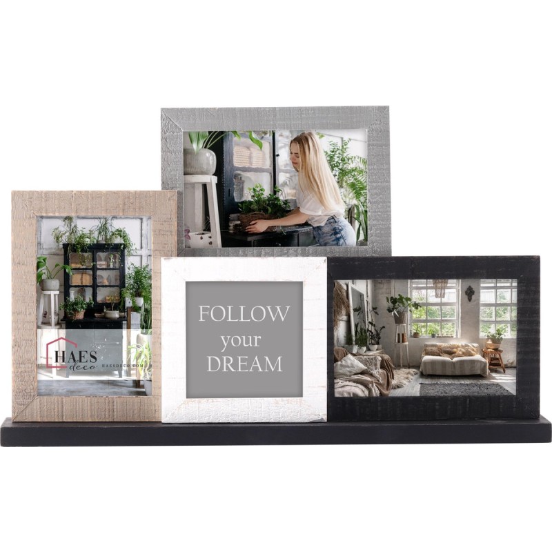 Haes Deco Houten collage / multi fotolijst Honfleur met standaard voor foto formaat 10x10 en 3x 10x15