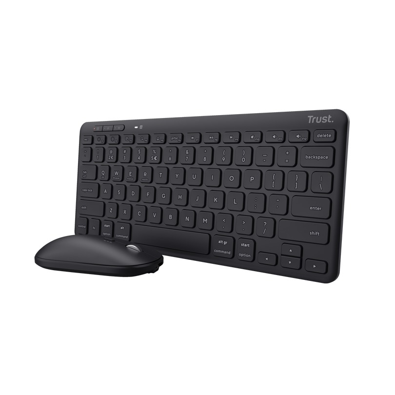 Trust Lyra Multi-Device Wireless Keyboard & Mouse Toetsenbord Zwart