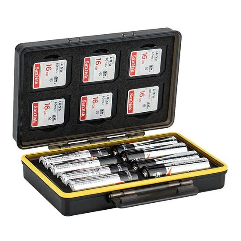 JJC BC-3SD6AA multifunctionele batterij case voor 8 AA-batterijen en 6 SD-kaarten