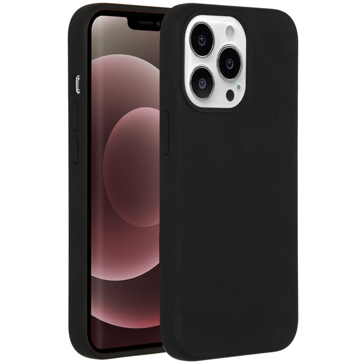 Accezz Liquid Silicone voor Apple iPhone 13 Pro Max Telefoonhoesje Zwart
