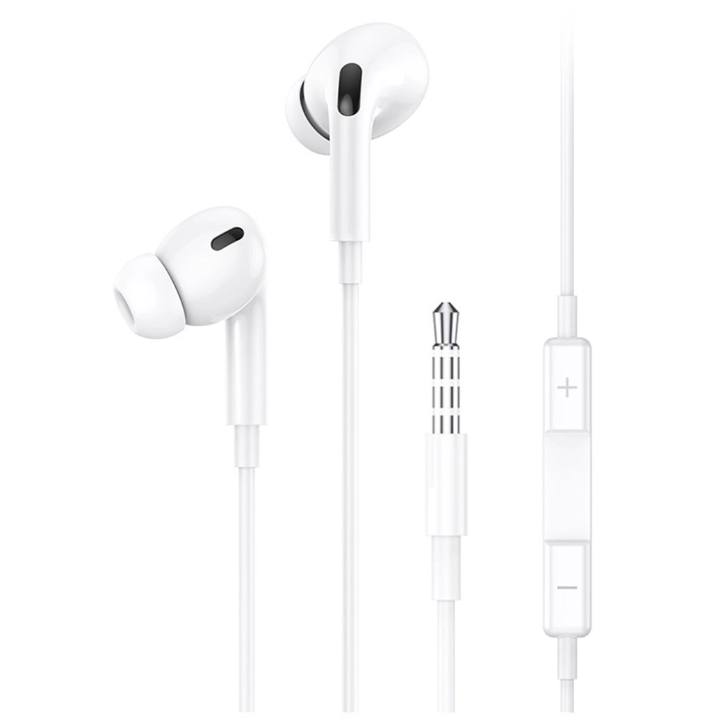 USAMS Bedrade In-Ear Oordopjes 1.2m - 3.5mm AUX aansluiting - Wit