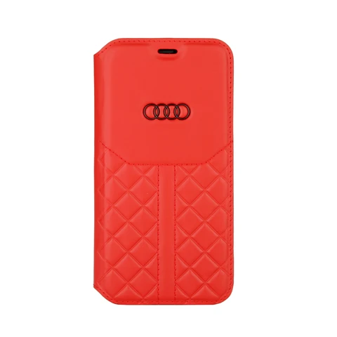 Audi hoesje - Rood - iPhone 12 - 12 Pro - Book Case - Q8 Serie - Genuine Leather