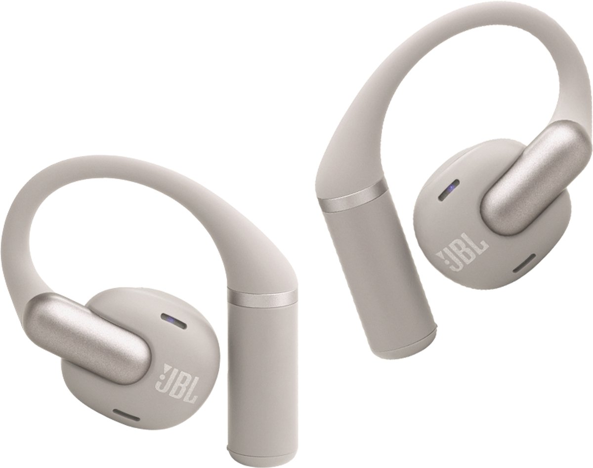 JBL Sense Pro - Open Ear Oordopjes - Oortjes Draadloos - Sport Oordopjes - Bluetooth - Sporten - Hardlopen - 38 uur - Spatwaterdicht - IP54 - Oorhaak - Grijs