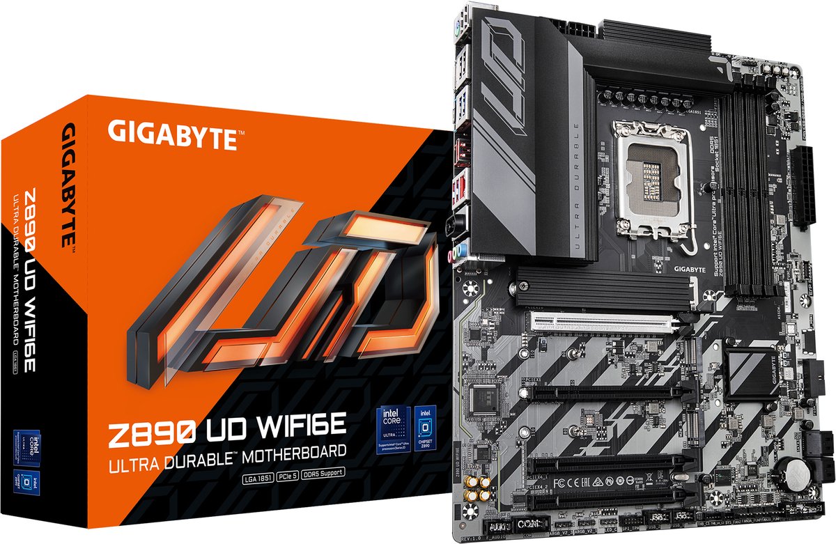 GIGABYTE Z890 UD WIFI6E moederbord Intel Z890 LGA 1851 (Socket V1) ATX