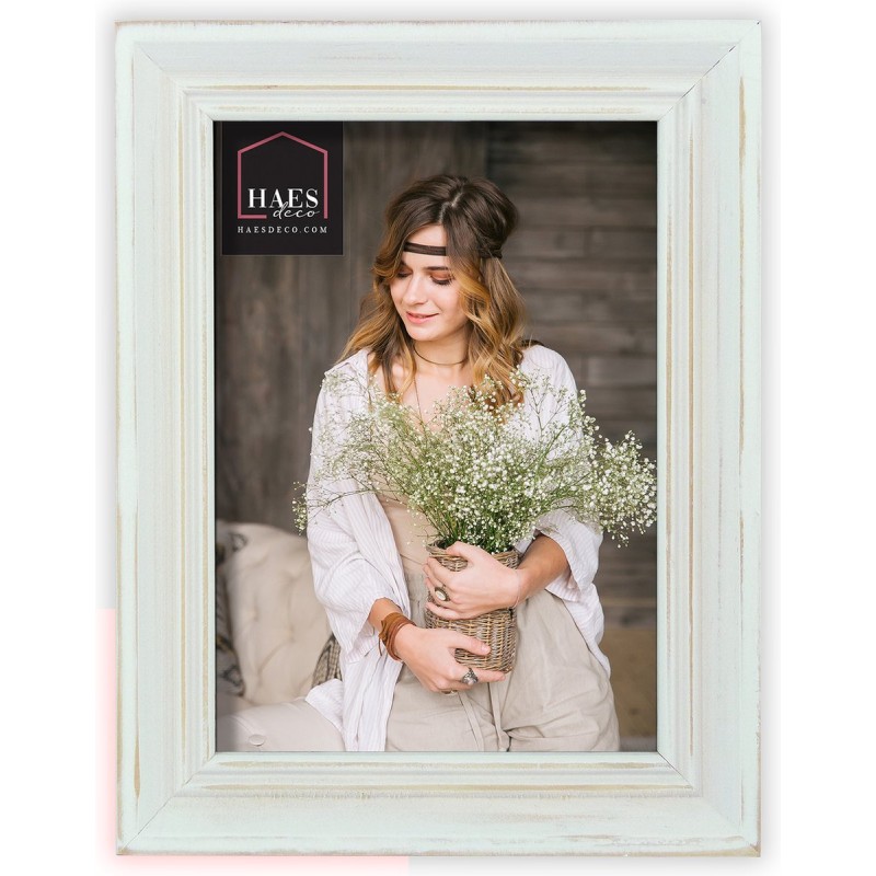 Haes Deco Houten Fotolijst Nancy Vintage Wit voor 1 foto formaat 10x15 - SP10115