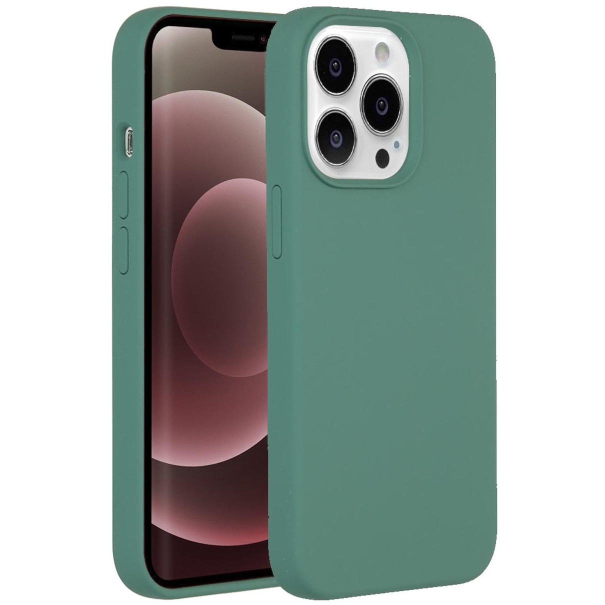 Accezz Liquid Silicone voor Apple iPhone 13 Pro Max Telefoonhoesje Groen