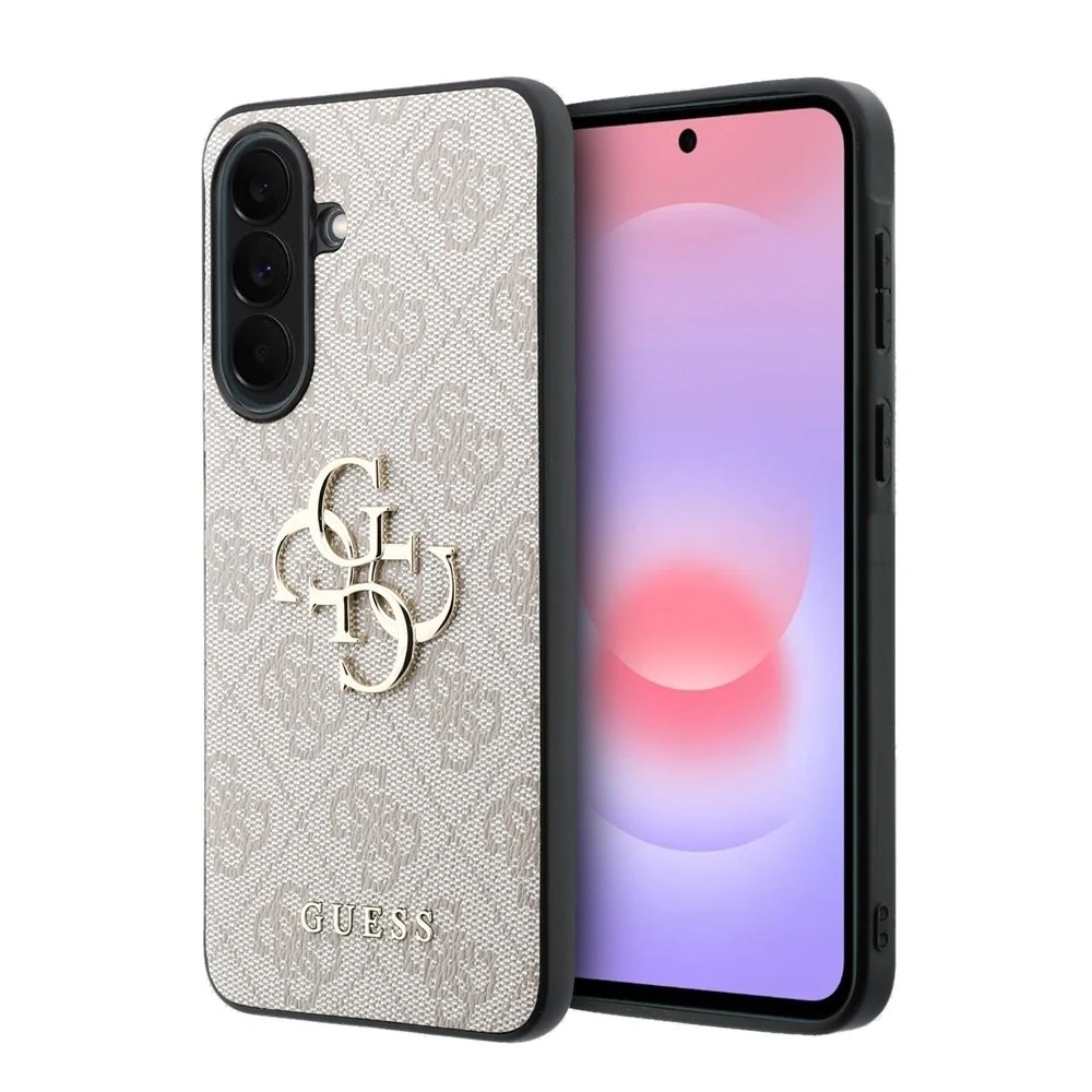 Guess PU 4G Metal Logo Backcover Hoesje Samsung Galaxy A57 - Roze