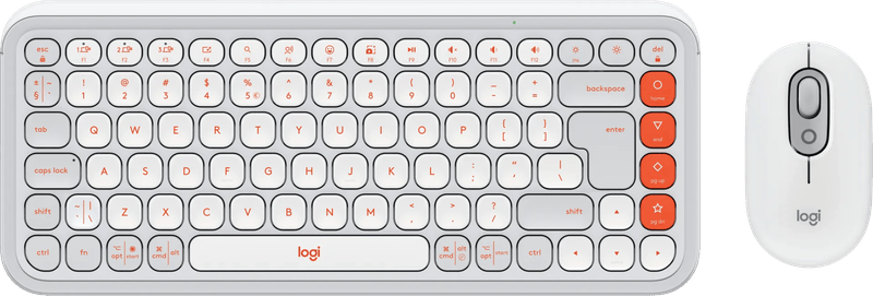 Logitech Pop Icon Combo toetsenbord en muis set Wit