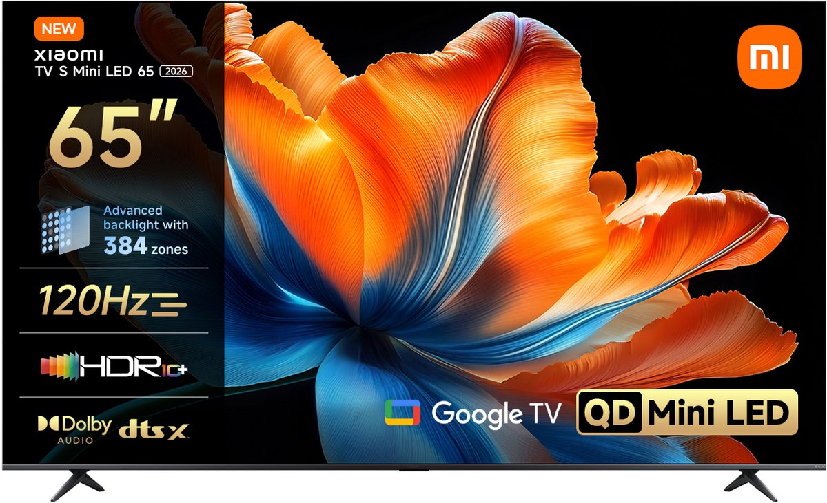 Xiaomi TV S Mini LED 2026 Smart TV – 65 Inch | QD-Mini LED Smart TV | 4K Ultra HD | 308 zones | 1200 nits | 120Hz | HDR10+ | Dolby Atmos | Google TV
