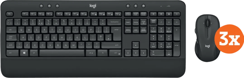 Logitech MK545 Draadloze Toetsenbord en Muis QWERTY 3-Pack