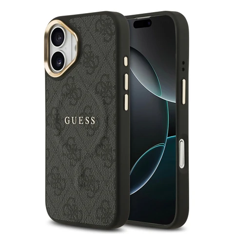 Guess iPhone 16 Backcover hoesje - HC Magsafe 4G PU With Classic - Zwart
