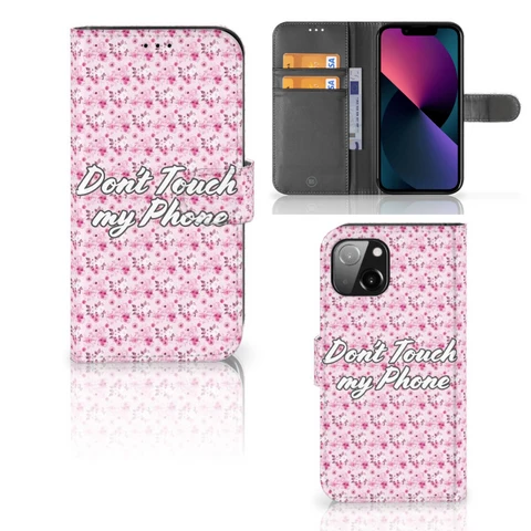 Apple iPhone 13 Portemonnee Hoesje Flowers Pink DTMP