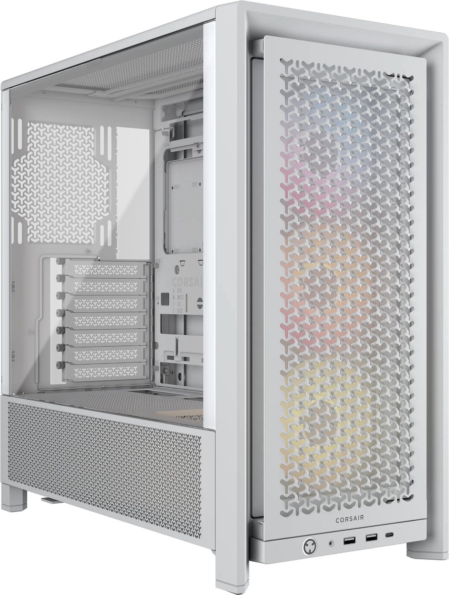 CORSAIR FRAME 4000D RS ARGB - Midtowermodel ATX - Gehard Glas - Wit - 3x RS120 ARGB fans