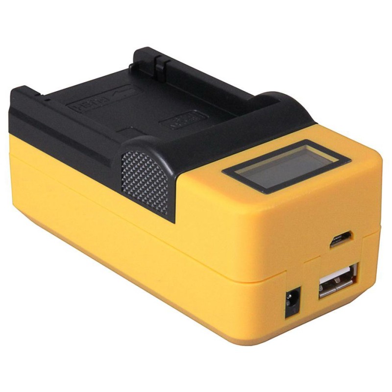 Compacte oplader voor Canon accu NB-1L en NB-1LH - met LCD en USB aansluiting