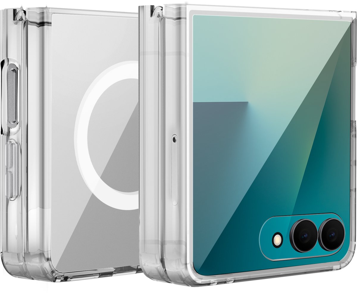 ShieldCase Magnetisch Hoesje geschikt voor Samsung Galaxy Z Flip 7 Magnetisch Hoesje – Transparante Telefoonhoes – Schokbestendige Backcover – Magnetisch Compatibel – Draadloos Opladen – Case voor Z Flip7