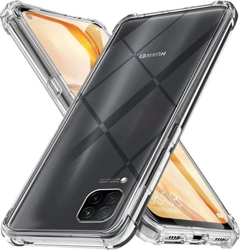 Huawei P40 Lite Hoesjes - Siliconen Backcover - Schokbestendig Anti-Shock - Transparant