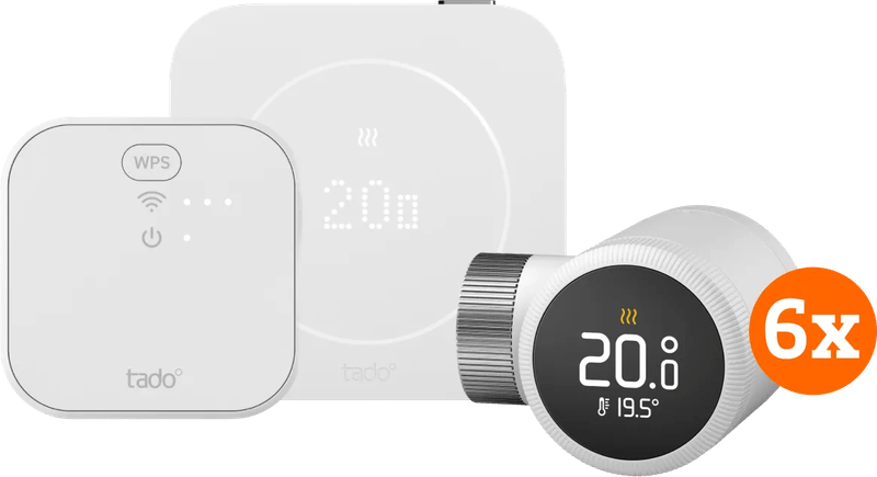 tado Bedrade Slimme Thermostaat X Multi Room Startpakket 2e Generatie (6 Radiatorknoppen)