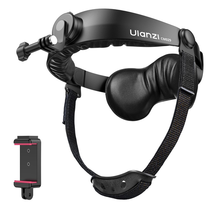 Ulanzi CM029 Head Strap Mount V2 hoofdband voor GoPro en smartphone met 360° draaiknop