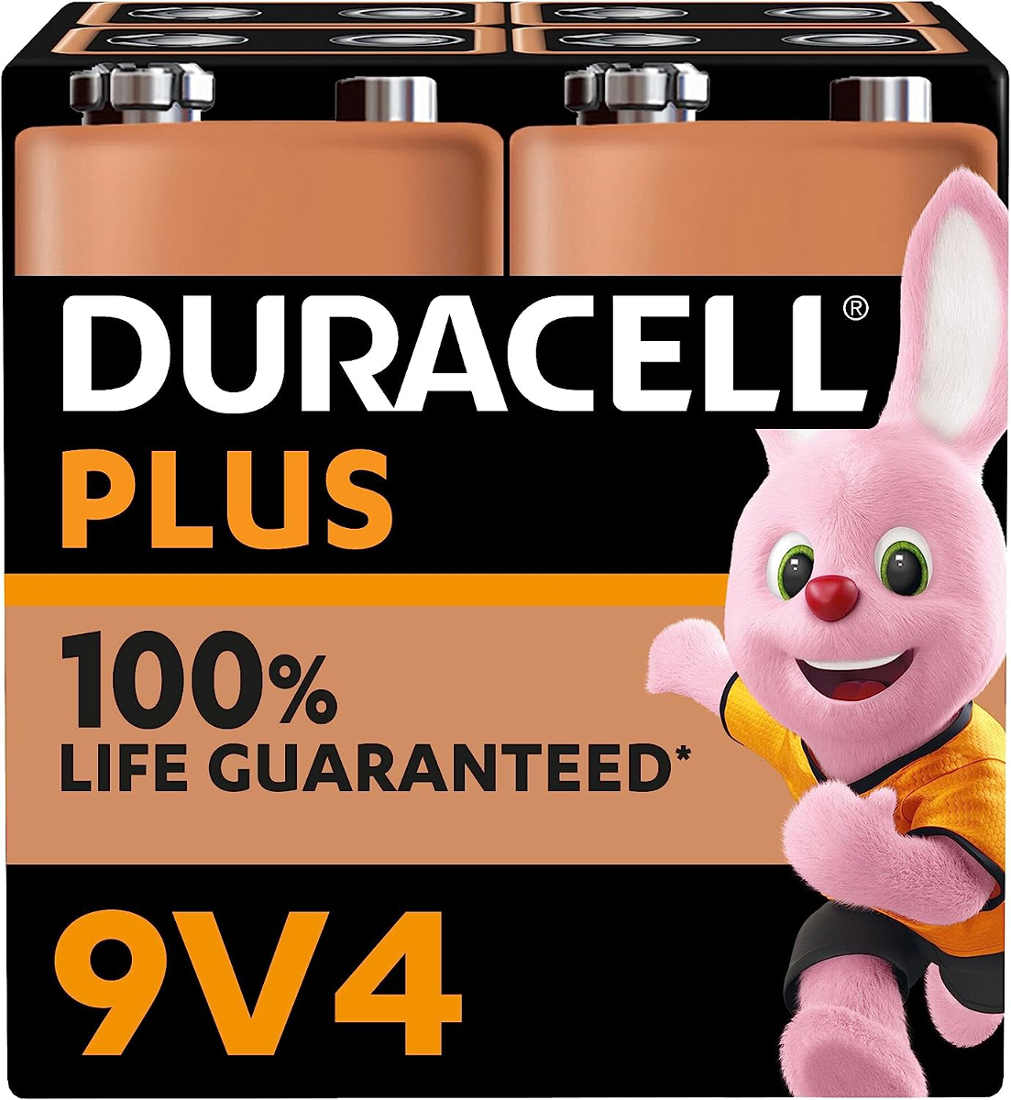 Duracell Plus 9V batterijen (4)