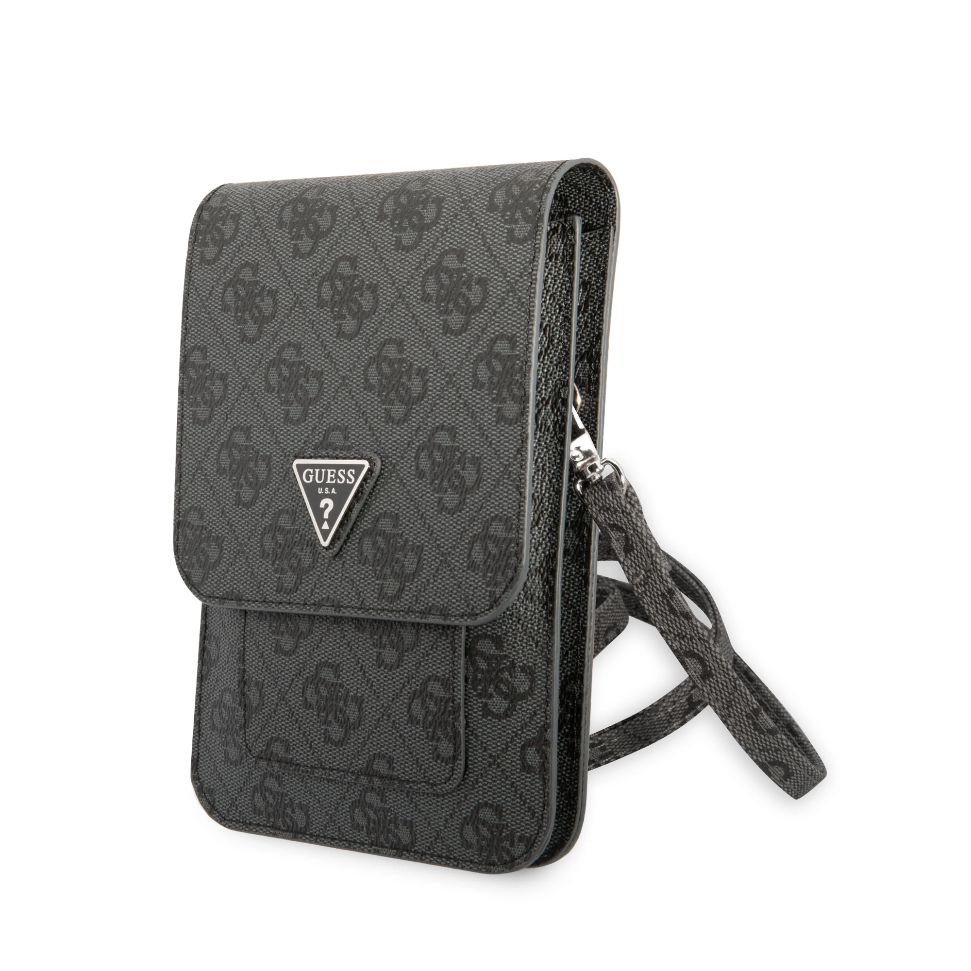 Guess PU 4G Triangle Universeel telefoontasje - Zwart