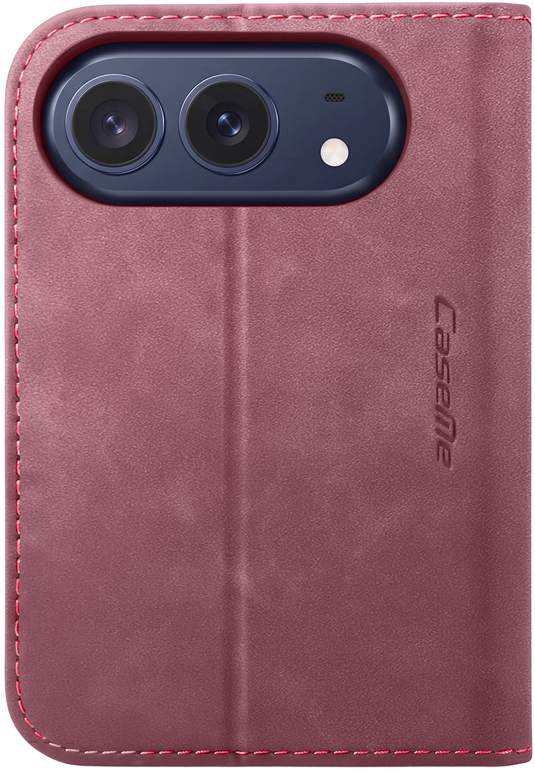 Caseme, Portemonnee Hoesje Geschikt voor Apple iPhone Duo Vintage RFID Bescherming met Standaard, Bordeaux