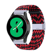 Braided nylon bandje - Rood / zwart - Garmin Vivoactive 6 / Vivoactive 5 / Vivoactive 3