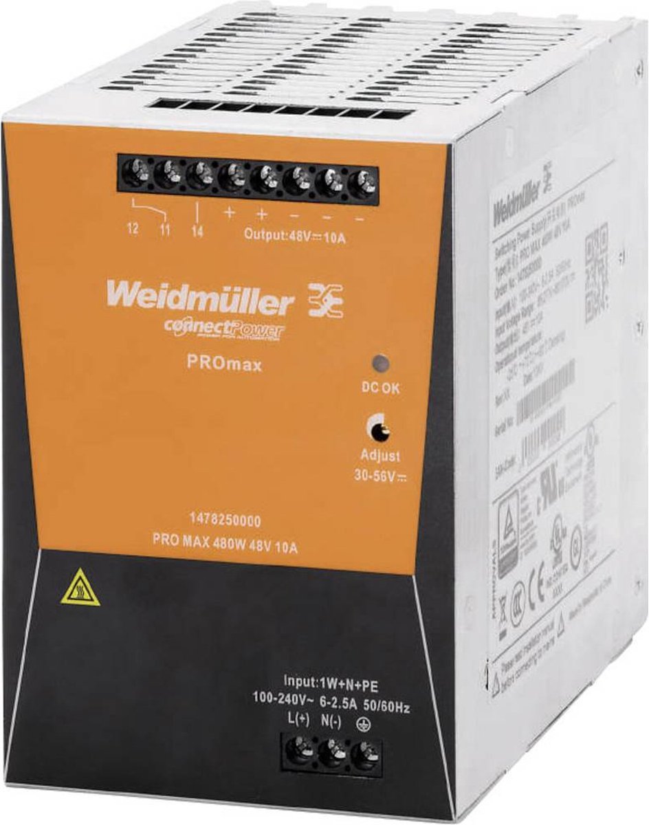 Weidmüller 1478270000 DIN-rail netvoeding 48 V/DC 20 A 960 W Inhoud 1 stuk(s)