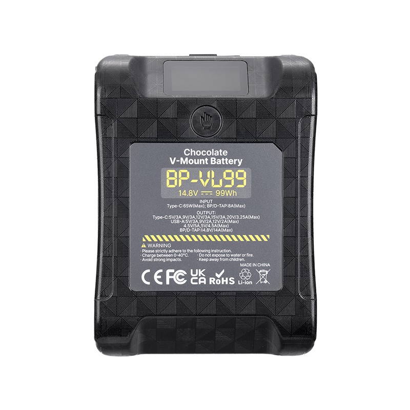 Ulanzi BP-VL99 99Wh V-Mount accu met display voor professionele camera-apparatuur