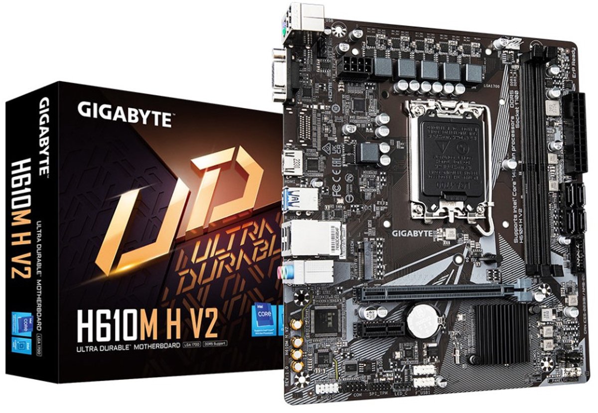 Gigabyte H610M H V2 - Moederbord - Intel Socket 1700 - Micro ATX