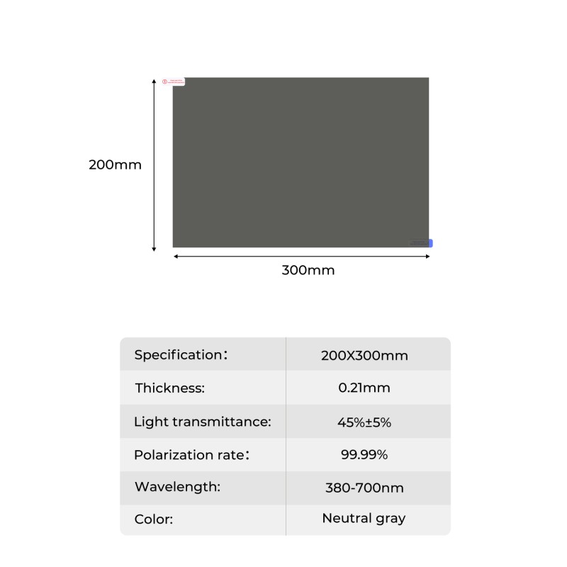 K&F Concept gepolariseerde filmset 300x200mm met accessoires